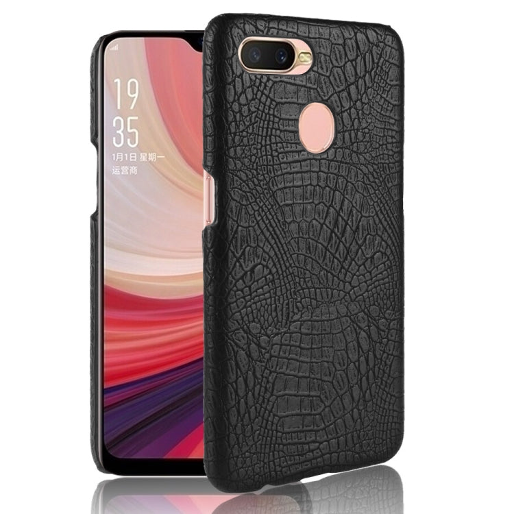 For Oppo A12 Shockproof Crocodile Texture PC + PU Case