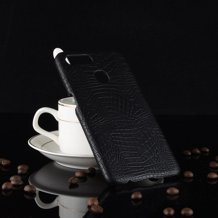 For Oppo A12 Shockproof Crocodile Texture PC + PU Case
