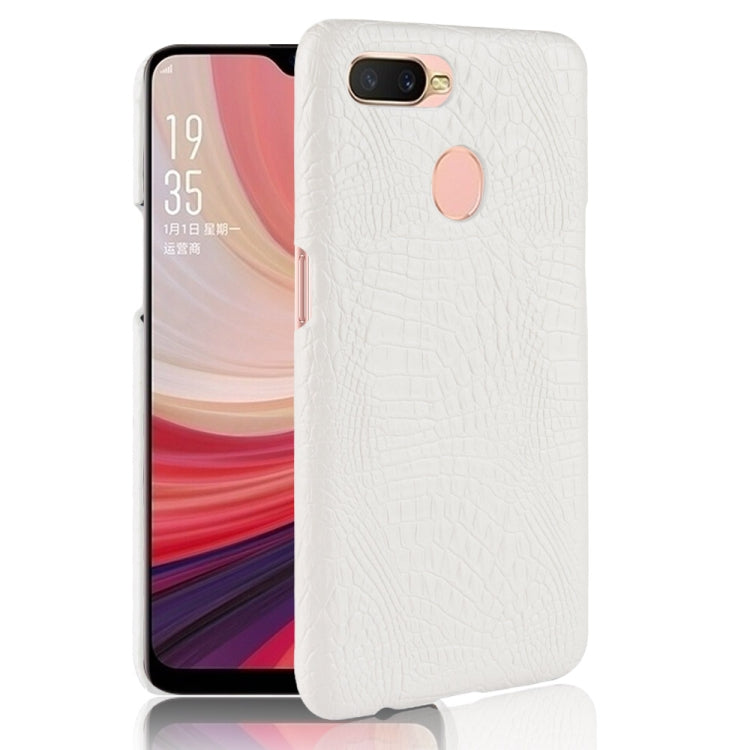 For Oppo A12 Shockproof Crocodile Texture PC + PU Case