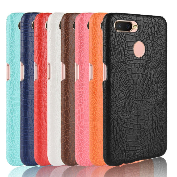 For Oppo A12 Shockproof Crocodile Texture PC + PU Case