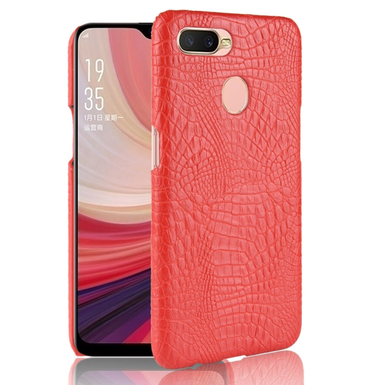 For Oppo A12 Shockproof Crocodile Texture PC + PU Case