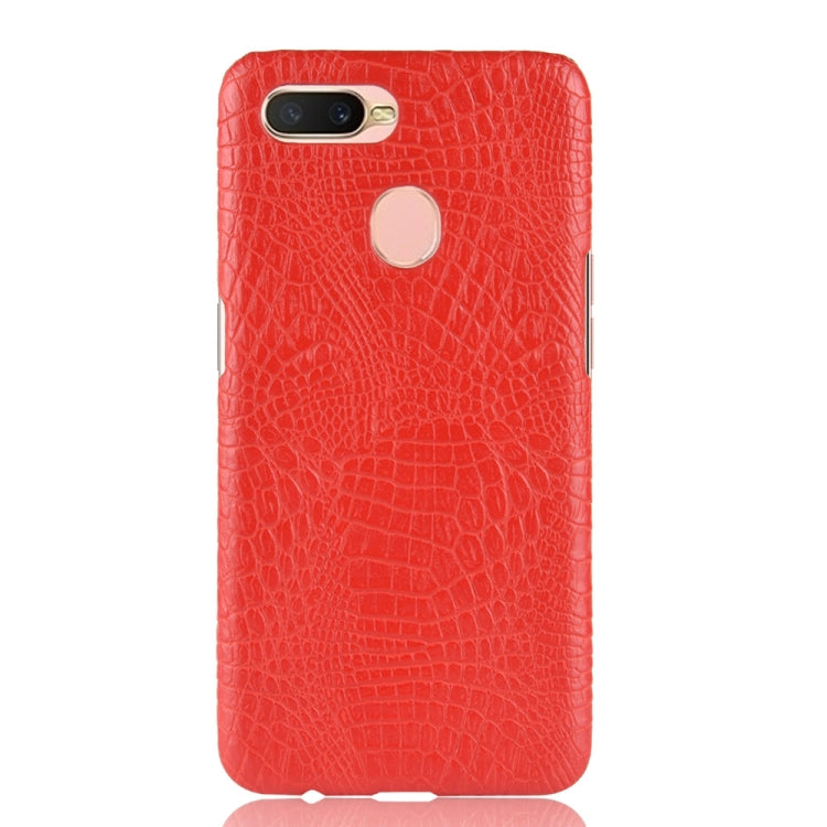 For Oppo A12 Shockproof Crocodile Texture PC + PU Case