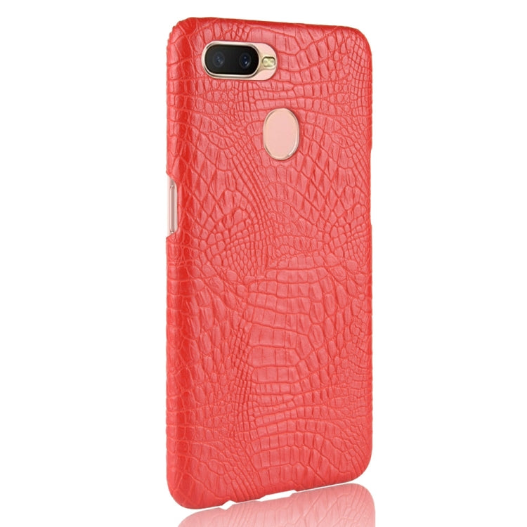 For Oppo A12 Shockproof Crocodile Texture PC + PU Case