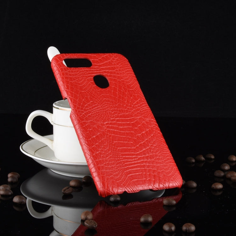 For Oppo A12 Shockproof Crocodile Texture PC + PU Case