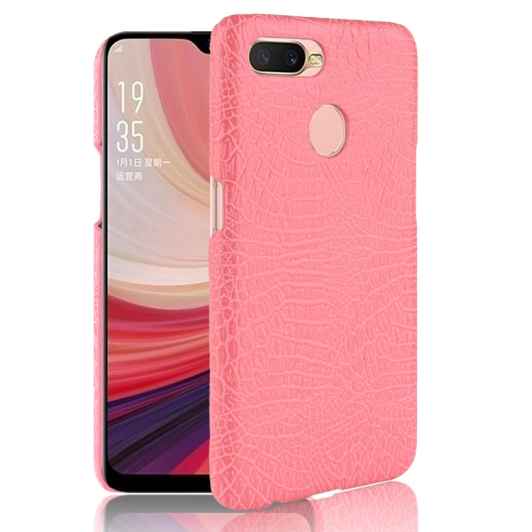 For Oppo A12 Shockproof Crocodile Texture PC + PU Case
