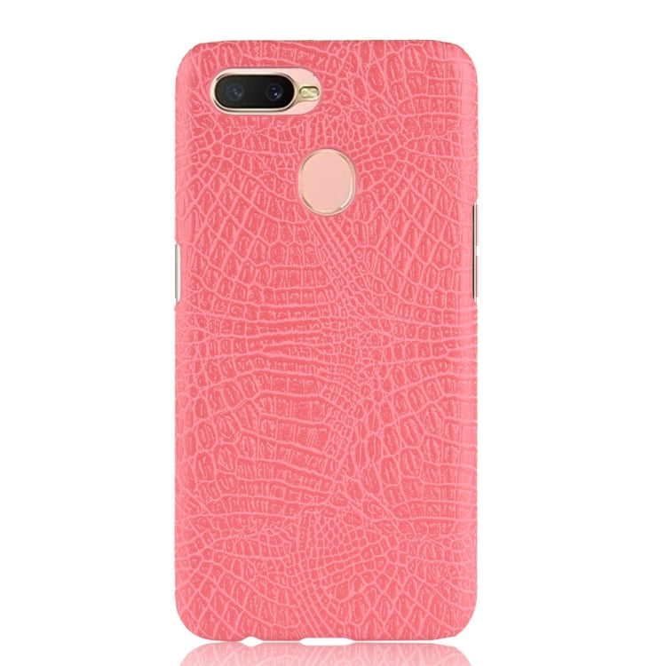 For Oppo A12 Shockproof Crocodile Texture PC + PU Case