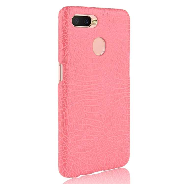 For Oppo A12 Shockproof Crocodile Texture PC + PU Case