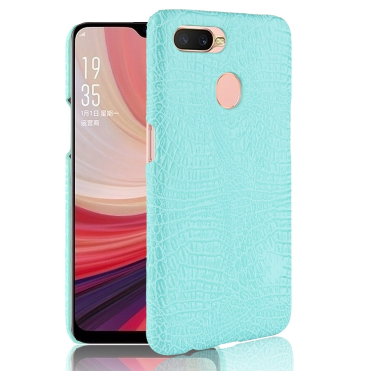 For Oppo A12 Shockproof Crocodile Texture PC + PU Case