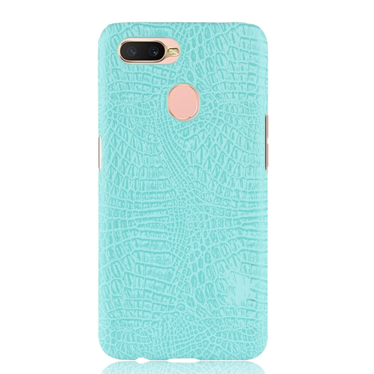 For Oppo A12 Shockproof Crocodile Texture PC + PU Case