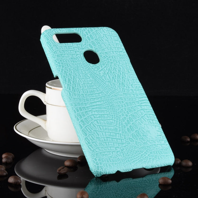 For Oppo A12 Shockproof Crocodile Texture PC + PU Case