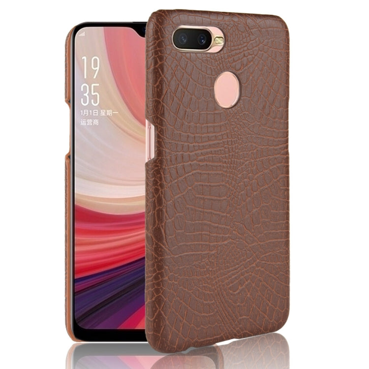 For Oppo A12 Shockproof Crocodile Texture PC + PU Case
