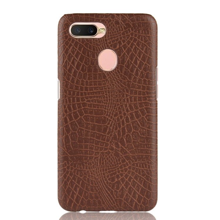 For Oppo A12 Shockproof Crocodile Texture PC + PU Case