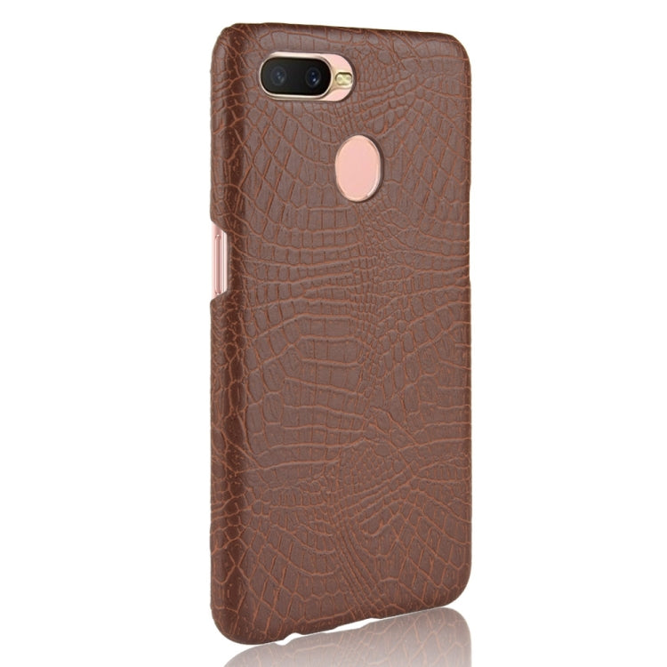 For Oppo A12 Shockproof Crocodile Texture PC + PU Case