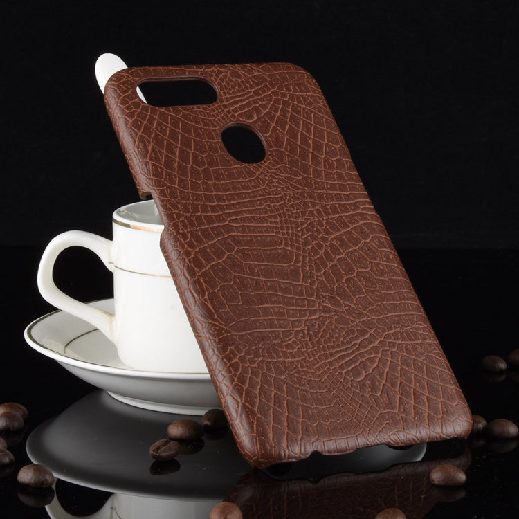 For Oppo A12 Shockproof Crocodile Texture PC + PU Case
