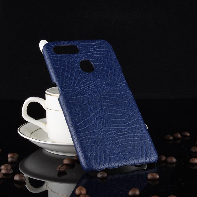 For Oppo A12 Shockproof Crocodile Texture PC + PU Case