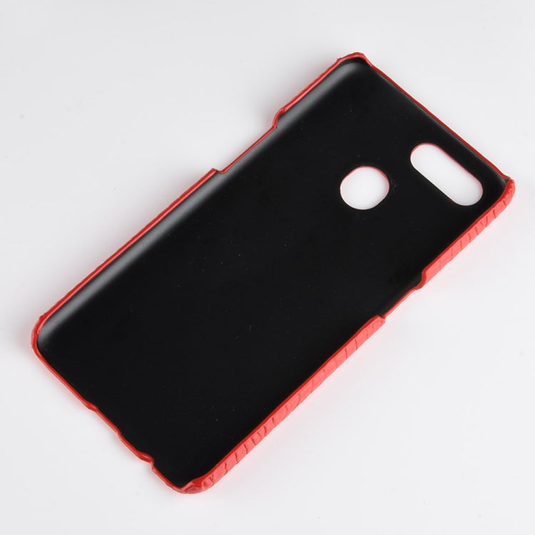 For Oppo A12 Shockproof Crocodile Texture PC + PU Case