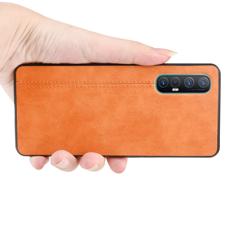 For Oppo Find X2 Neo Shockproof Sewing Cow Pattern Skin PC + PU + TPU Case