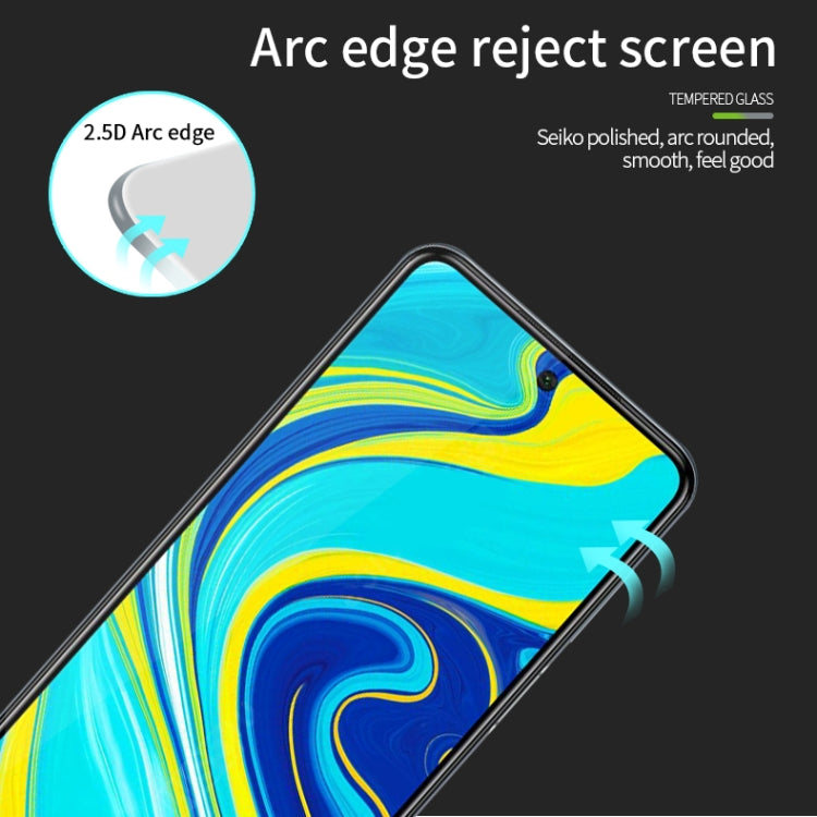 For Xiaomi Redmi Note 9S MOFI 9H 2.5D Full Screen Tempered Glass Film(Black)