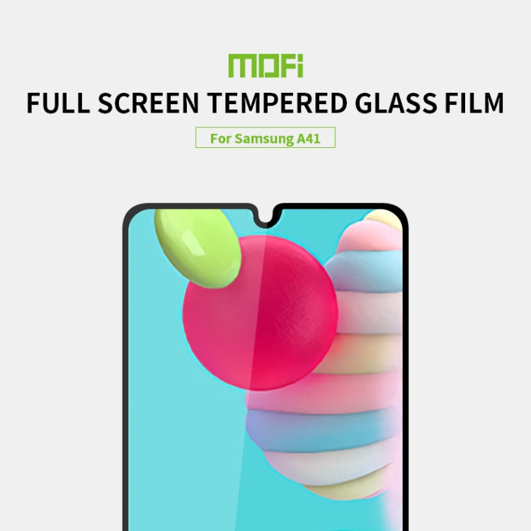 For Galaxy A41 MOFI 9H 2.5D Full Screen Tempered Glass Film(Black)