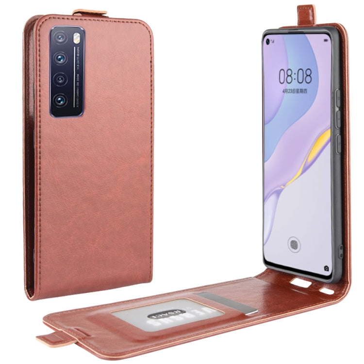 For Huawei Nova 7 Pro 5G R64 Texture Single Vertical Flip Leather Protective Case with Card Slots & Photo Frame