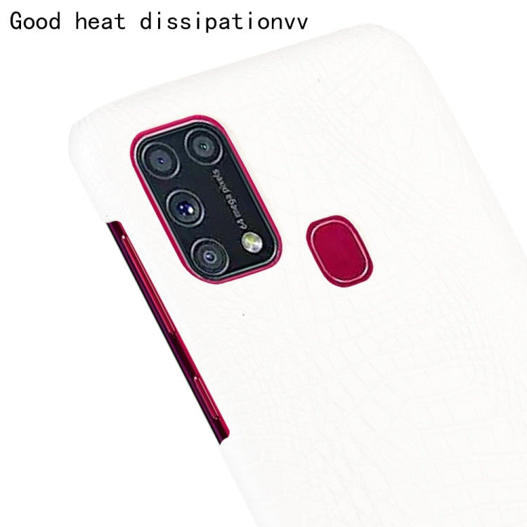 For Galaxy M31 Shockproof Crocodile Texture PC + PU Case