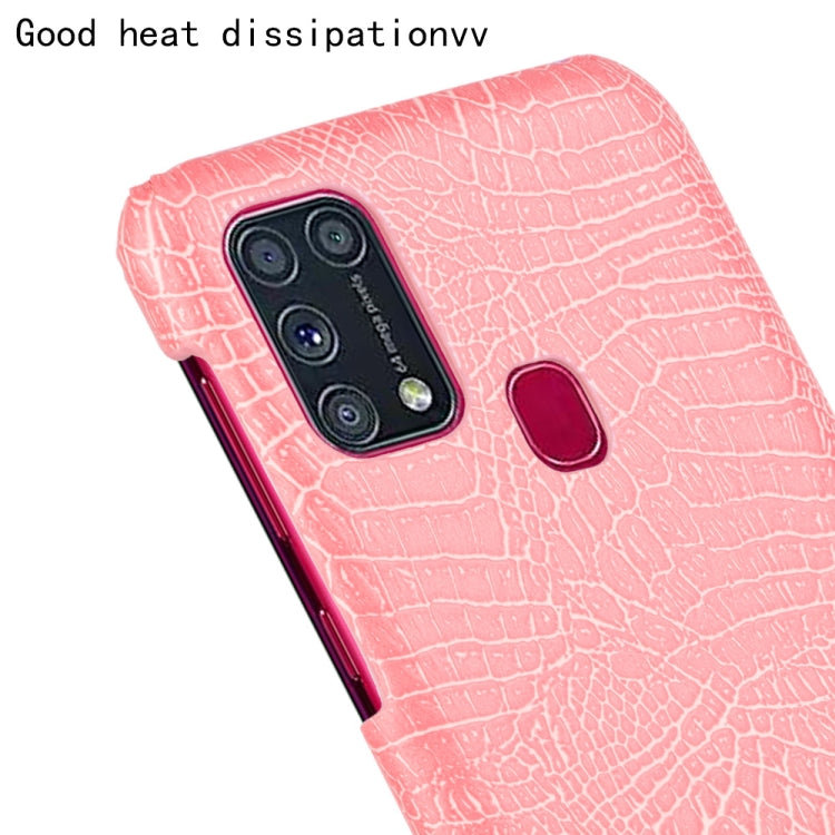 For Galaxy M31 Shockproof Crocodile Texture PC + PU Case