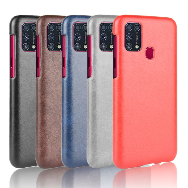 For Galaxy M31 Shockproof Litchi Texture PC + PU Case