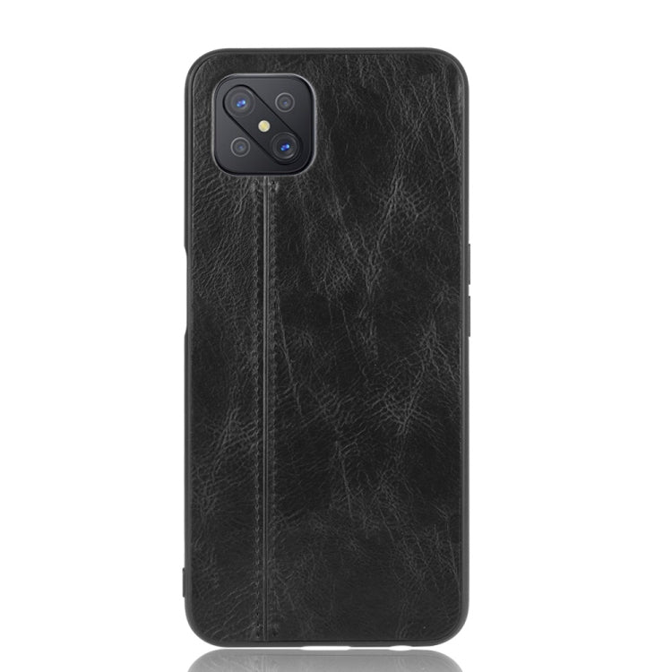 For Oppo A92s Shockproof Sewing Cow Pattern Skin PC + PU + TPU Case