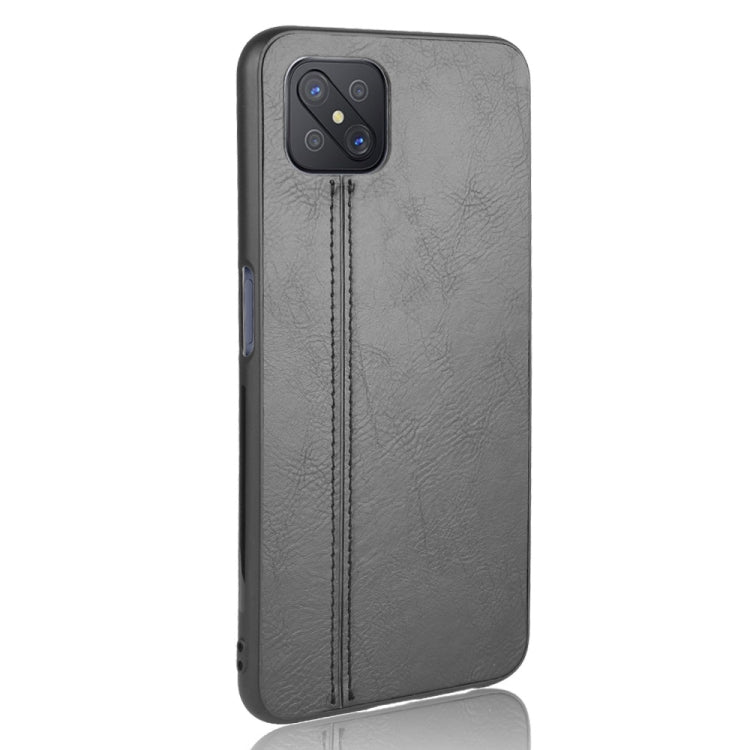 For Oppo A92s Shockproof Sewing Cow Pattern Skin PC + PU + TPU Case