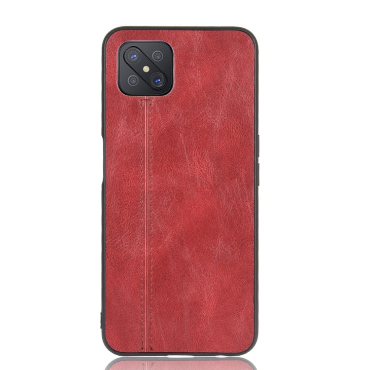 For Oppo A92s Shockproof Sewing Cow Pattern Skin PC + PU + TPU Case