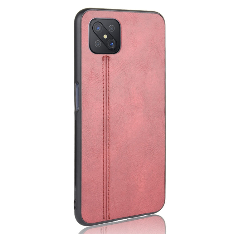 For Oppo A92s Shockproof Sewing Cow Pattern Skin PC + PU + TPU Case
