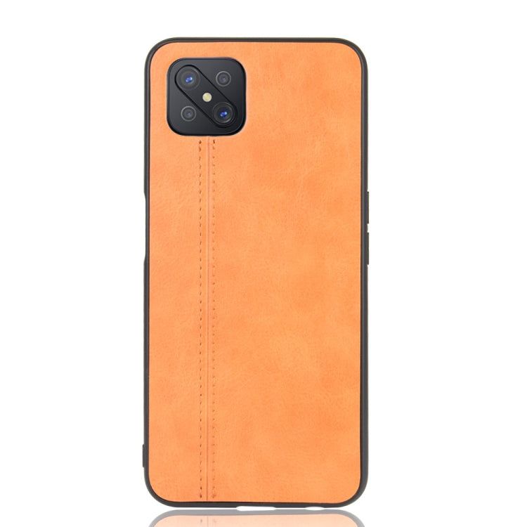 For Oppo A92s Shockproof Sewing Cow Pattern Skin PC + PU + TPU Case