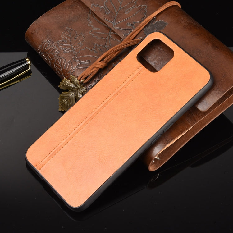 For Oppo A92s Shockproof Sewing Cow Pattern Skin PC + PU + TPU Case
