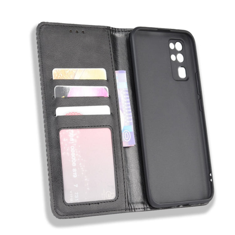 For Huawe Honor 30  Magnetic Buckle Retro Crazy Horse Texture Horizontal Flip Leather Case  , with Holder & Card Slots & Photo Frame