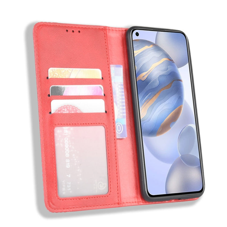 For Huawe Honor 30  Magnetic Buckle Retro Crazy Horse Texture Horizontal Flip Leather Case  , with Holder & Card Slots & Photo Frame