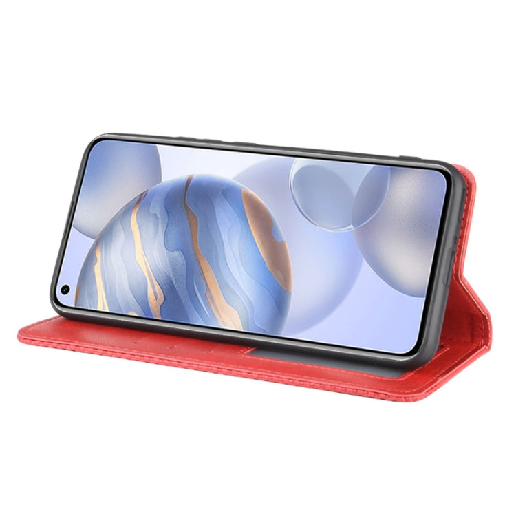 For Huawe Honor 30  Magnetic Buckle Retro Crazy Horse Texture Horizontal Flip Leather Case  , with Holder & Card Slots & Photo Frame