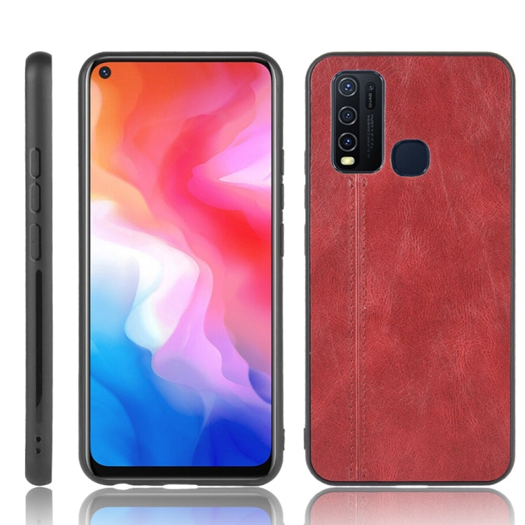 For Vivo Y50 Shockproof Sewing Cow Pattern Skin PC + PU + TPU Case