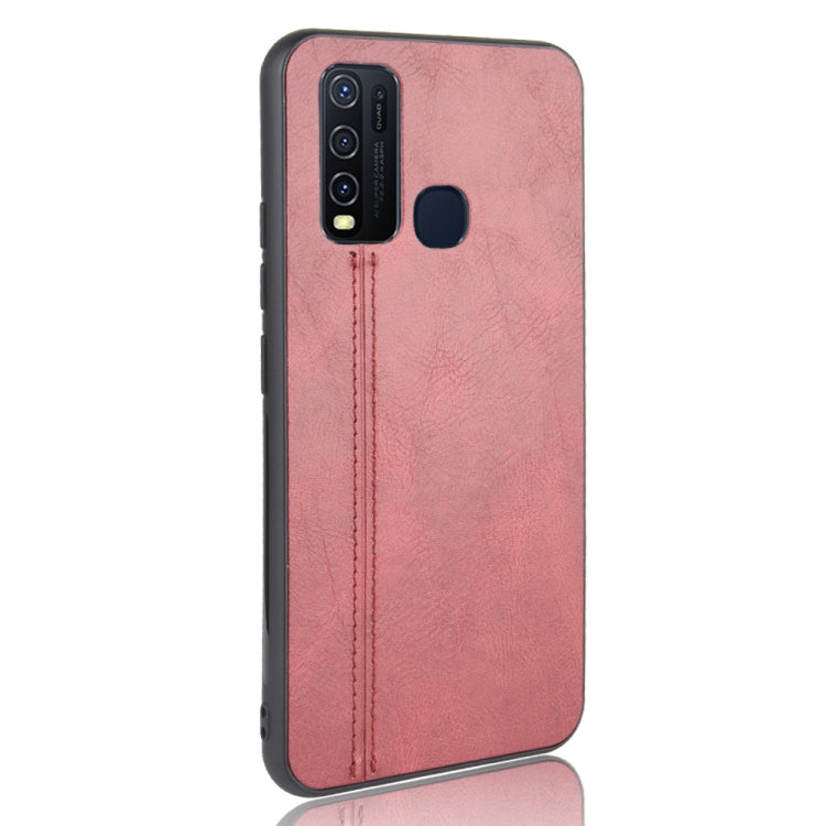 For Vivo Y50 Shockproof Sewing Cow Pattern Skin PC + PU + TPU Case