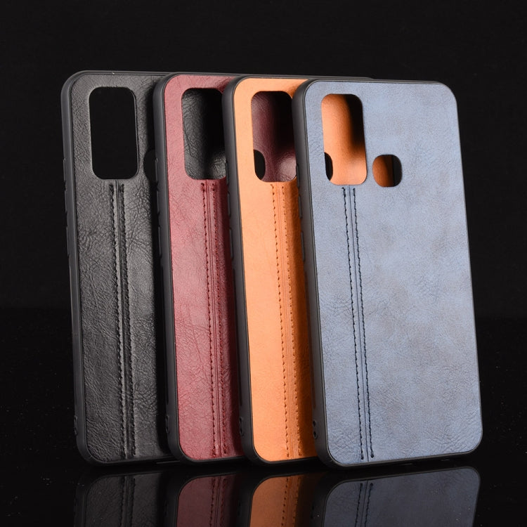 For Vivo Y50 Shockproof Sewing Cow Pattern Skin PC + PU + TPU Case