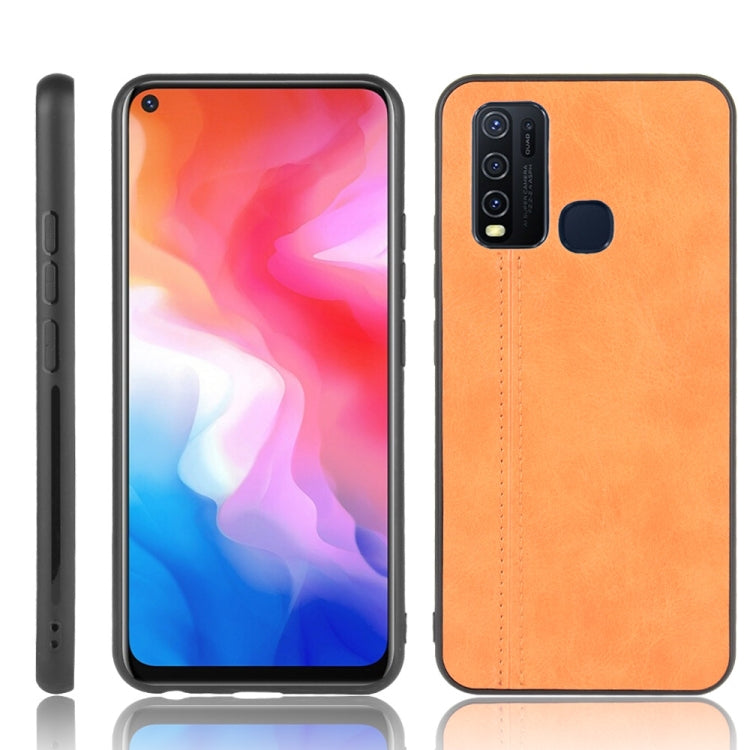 For Vivo Y50 Shockproof Sewing Cow Pattern Skin PC + PU + TPU Case