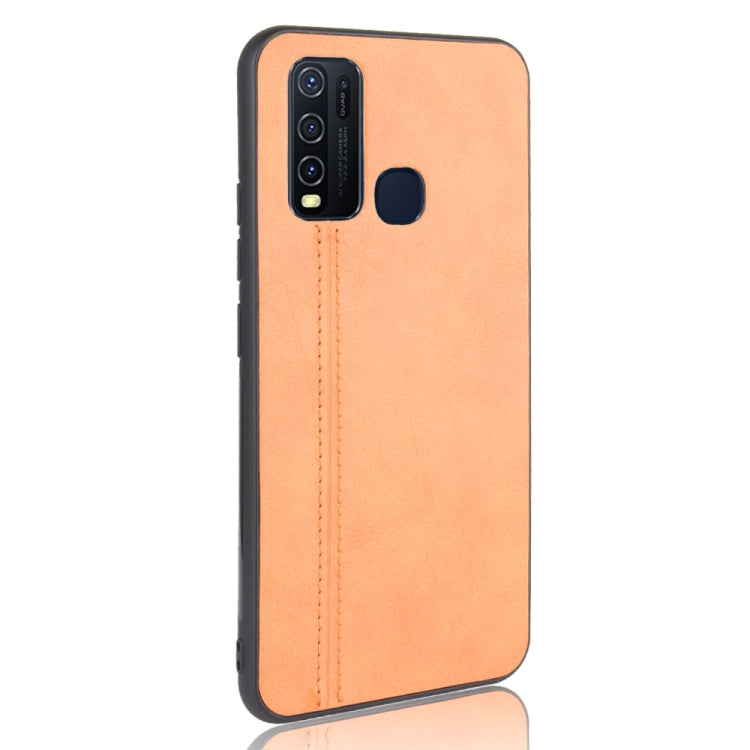 For Vivo Y50 Shockproof Sewing Cow Pattern Skin PC + PU + TPU Case