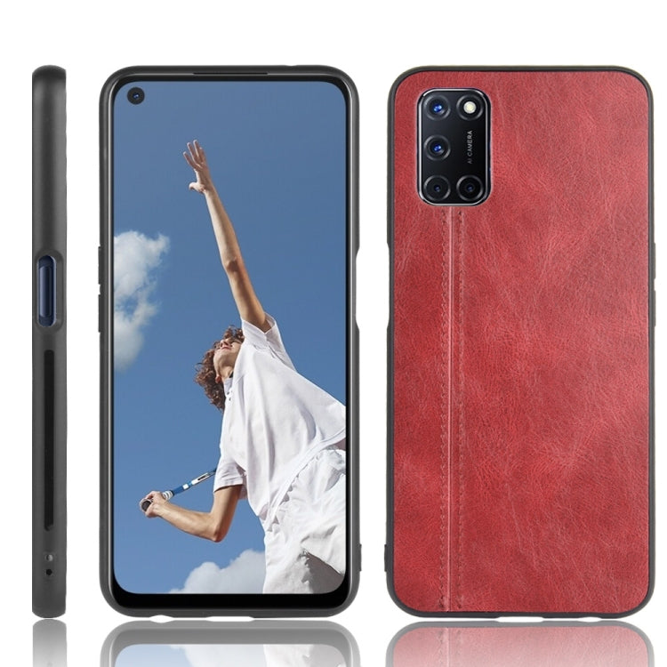 For Oppo A92/A72/A52 Shockproof Sewing Cow Pattern Skin PC + PU + TPU Case