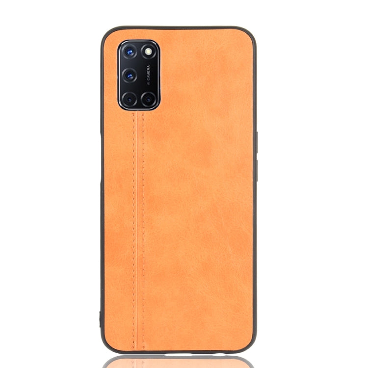 For Oppo A92/A72/A52 Shockproof Sewing Cow Pattern Skin PC + PU + TPU Case
