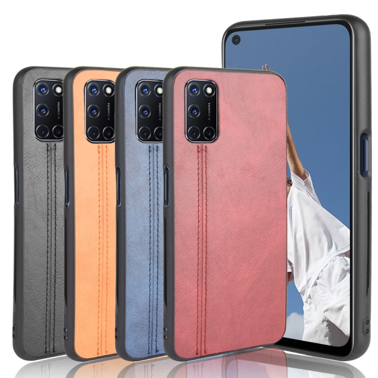 For Oppo A92/A72/A52 Shockproof Sewing Cow Pattern Skin PC + PU + TPU Case