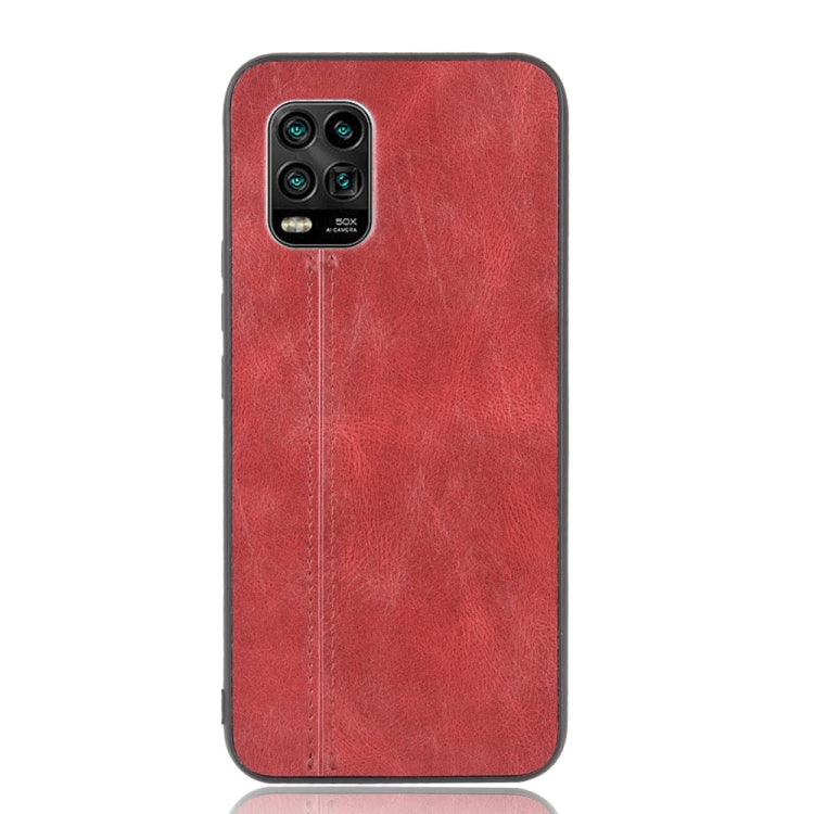 For Xiaomi Mi 10 Lite Shockproof Sewing Cow Pattern Skin PC + PU + TPU Case