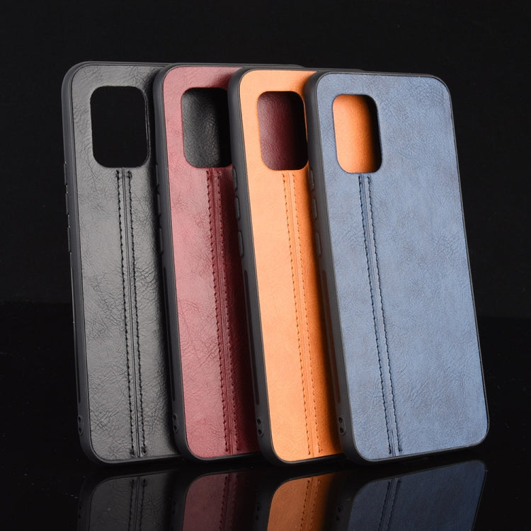 For Xiaomi Mi 10 Lite Shockproof Sewing Cow Pattern Skin PC + PU + TPU Case