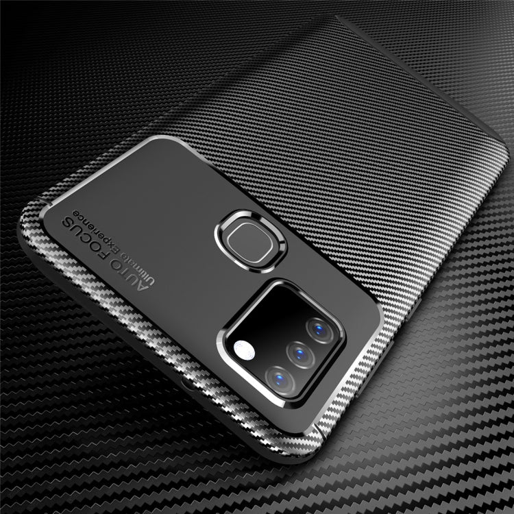 For Galaxy A21s Carbon Fiber Texture Shockproof TPU Case
