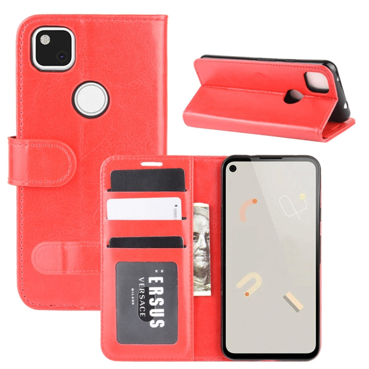 For Google Pixel 4A R64 Texture Single Horizontal Flip Protective Case with Holder & Card Slots & Wallet& Photo Frame