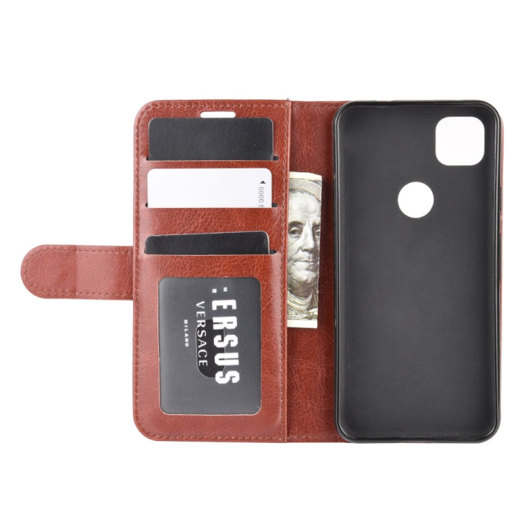 For Google Pixel 4A R64 Texture Single Horizontal Flip Protective Case with Holder & Card Slots & Wallet& Photo Frame
