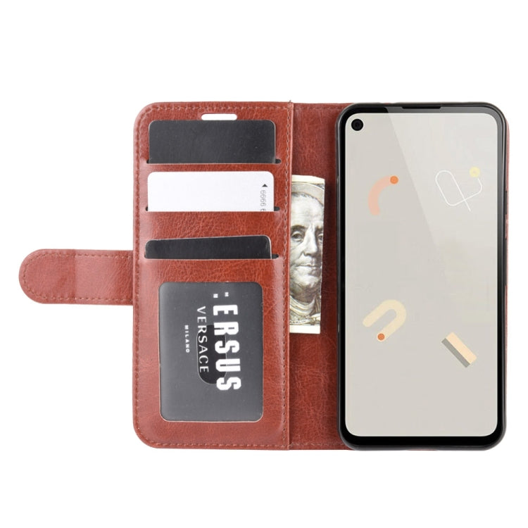 For Google Pixel 4A R64 Texture Single Horizontal Flip Protective Case with Holder & Card Slots & Wallet& Photo Frame